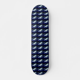 Weißvögel auf blauem Fach Skateboard