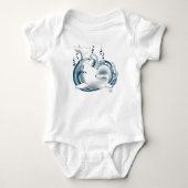Weißwal Blau Baby Strampler (Vorderseite)
