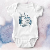Weißwal Blau Baby Strampler