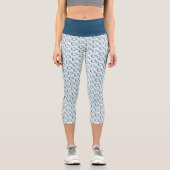 Weißwal Blau Capri Leggings (Vorderseite)