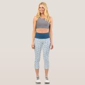 Weißwal Blau Capri Leggings (Vorderseite)