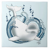 Weißwal Blau Fliese (Vorderseite)