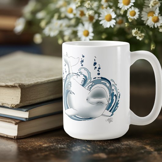 Weißwal Blau Kaffeetasse