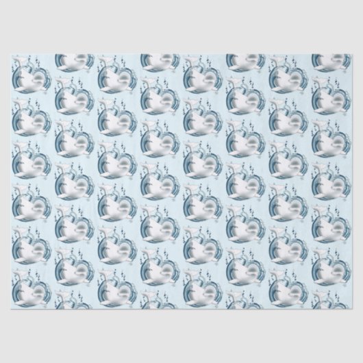 Weißwal Blau Seidenpapier (Vorderseite)