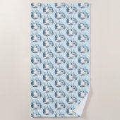Weißwal Blau Strandtuch (Vorderseite)