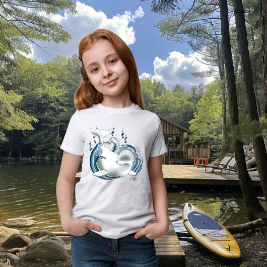 Weißwal Blau T-Shirt
