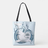Weißwal Blau Tasche (Rückseite)