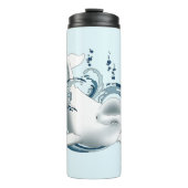 Weißwal Blau Thermosbecher (Vorderseite)