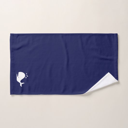 Weißwal-Fisch auf Blauem Navy Badhandtuch Set (Handtuch)
