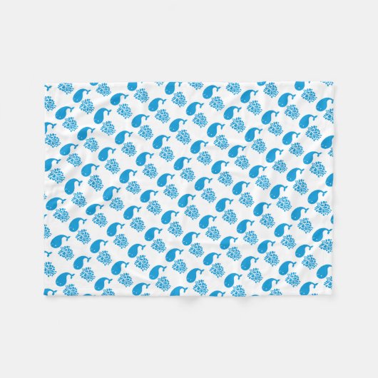 Weißwal Fleecedecke (Vorderseite (Horizontal))