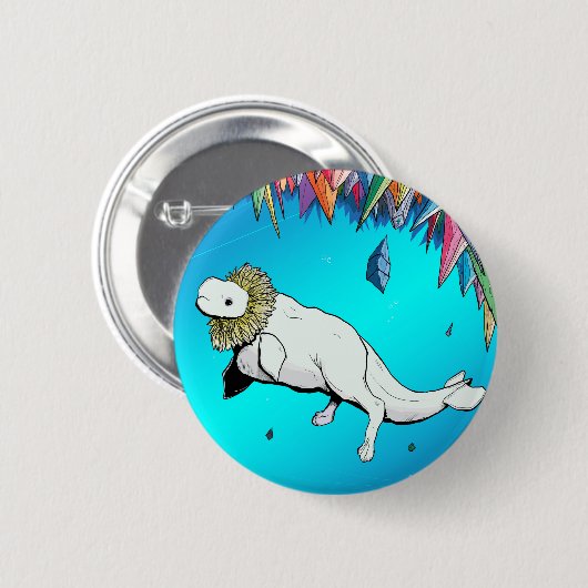 Weißwal-Löwe Button (Vorne & Hinten)