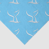 Weißwal-Schwanz auf Blue Seidenpapier (Ausschnitt)