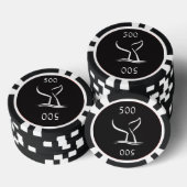 Weißwal-Schwanz auf Schwarz Pokerchips (Stapel)