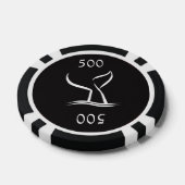 Weißwal-Schwanz auf Schwarz Pokerchips (Einzeln)