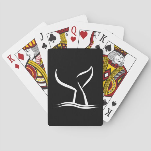 Weißwal-Schwanz auf Schwarz Spielkarten (Rückseite)