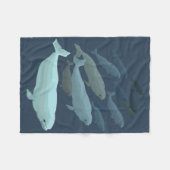 Weißwal-umfassende Weißwal-Wal-Kunst-Fleece-Decke Fleecedecke (Vorderseite (Horizontal))
