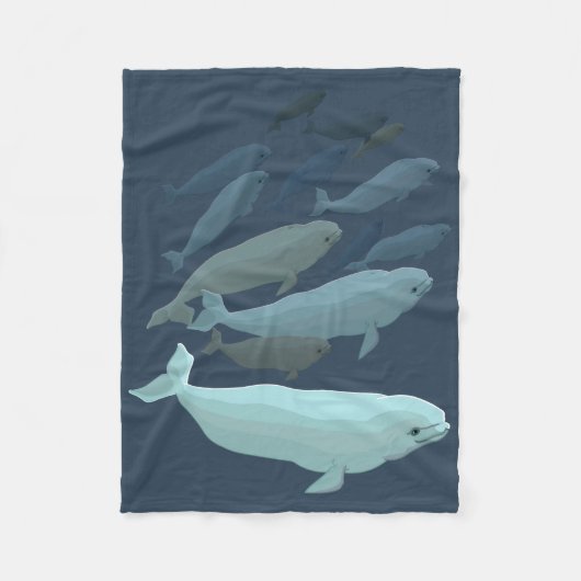 Weißwal-umfassende Weißwal-Wal-Kunst-Fleece-Decke Fleecedecke (Vorderseite)
