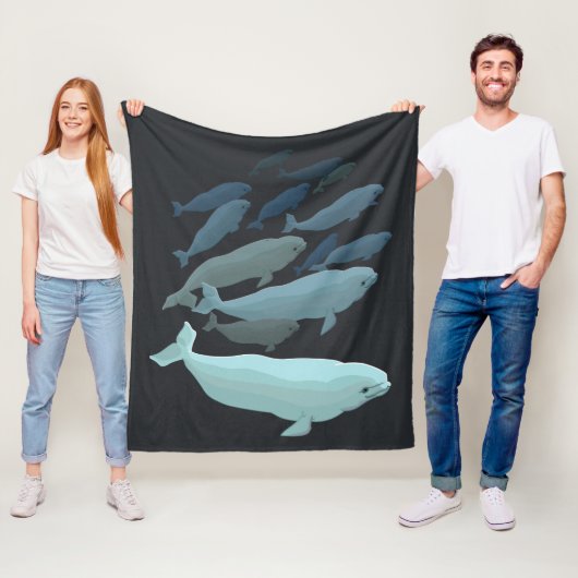 Weißwal-umfassende Weißwal-Wal-Kunst-Fleece-Decke Fleecedecke (Beispiel)