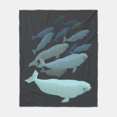 Weißwal-umfassende Weißwal-Wal-Kunst-Fleece-Decke Fleecedecke (Vorderseite)