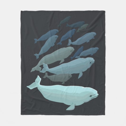 Weißwal-umfassende Weißwal-Wal-Kunst-Fleece-Decke Fleecedecke (Vorderseite)