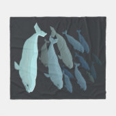 Weißwal-umfassende Weißwal-Wal-Kunst-Fleece-Decke Fleecedecke (Vorderseite (Horizontal))