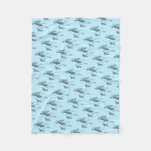Weißwal-umfassende Weißwal-Wal-Kunst-Fleece-Decke Fleecedecke (Vorderseite)