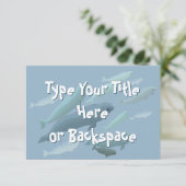 Weißwal-Wal-Einladungs-personalisiertes Wal UAWG Einladung (Stehend Vorderseite)