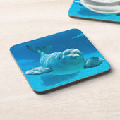 Weißwal-Wal Getränkeuntersetzer (Linke Seite)