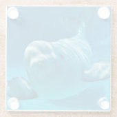 Weißwal-Wal Glasuntersetzer (Rückseite)