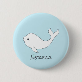 Weißwal-Wal-Namen-Knopf Button