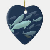 Weißwal-Wal-Verzierungs-personalisierte Keramik Ornament (Rechts)