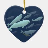 Weißwal-Wal-Verzierungs-personalisierte Keramik Ornament (Vorne)