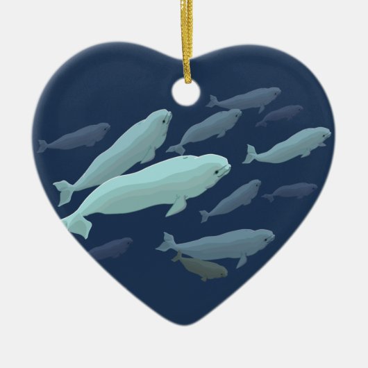 Weißwal-Wal-Verzierungs-personalisierte Keramik Ornament (Vorne)