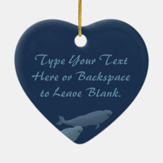 Weißwal-Wal-Verzierungs-personalisierte Keramik Ornament (Hinten)