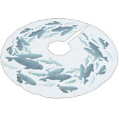 Weißwal-Wal-Weihnachtsbaum-Rock-Wal-Baum-Rock Polyester Weihnachtsbaumdecke (Schrägansicht)