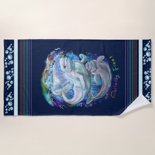 Weißwal-Wale Strandtuch (Vorderseite)