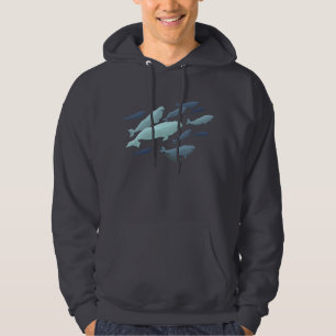 Weißwal-Walhoodie-niedliche Wal-Kunst-UnisexShirts Hoodie