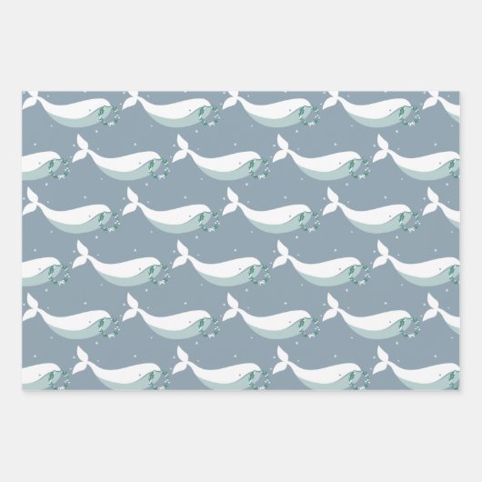 Weißwal Weihnachtswaschpapier Geschenkpapier Set (Vorderseite)