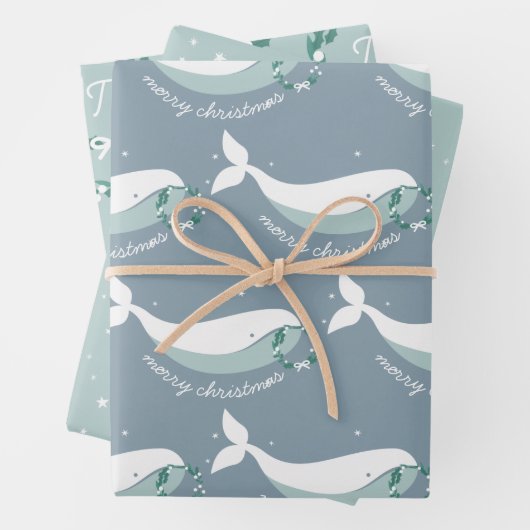Weißwal Weihnachtswaschpapier Geschenkpapier Set (Beispiel)