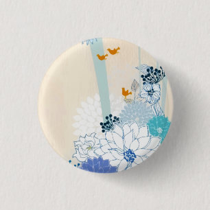 Weißwald Floral Bird Wasserfarbe Button