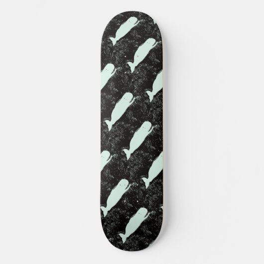 Weißwale schwarz Thunder_Cove Skateboard (Vorderseite)