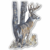 Weißwedelhirsch  aufkleber (Vorderseite)