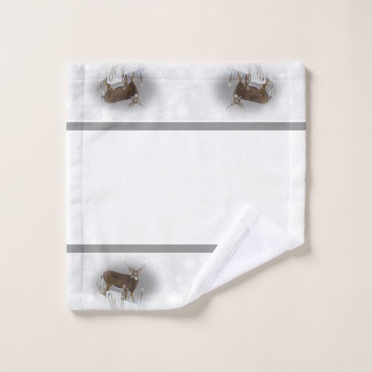 Weißwedelhirsch Badhandtuch Set (Waschlappen)