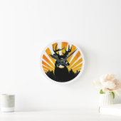 Weißwedelhirsch-Dollar-Jagd-Wanduhr Runde Wanduhr (Zuhause)