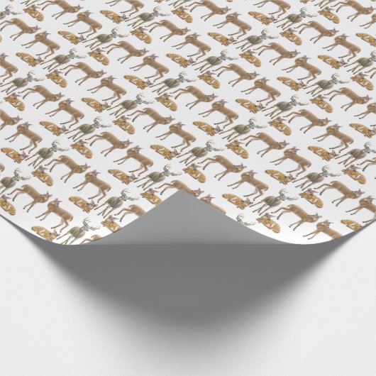 Weißwedelhirsch-Familien-Packpapier Geschenkpapier (Ecke)
