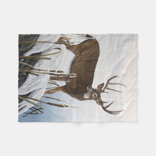 Weißwedelhirsch Fleecedecke (Vorderseite (Horizontal))