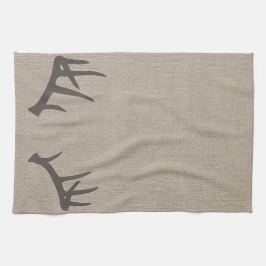 Weißwedelhirsch-Geweih-Geschirrtuch Handtuch (Horizontal)