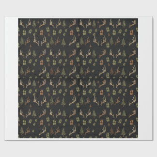 Weißwedelhirsch-Geweih-Jagdwrappingpapier Geschenkpapier