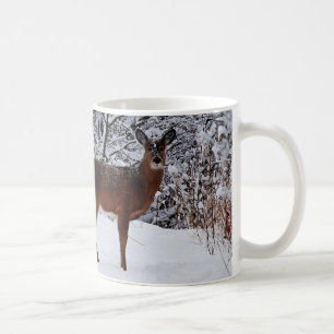 Weißwedelhirsch im Winter-Schnee-Kaffeebecher Kaffeetasse