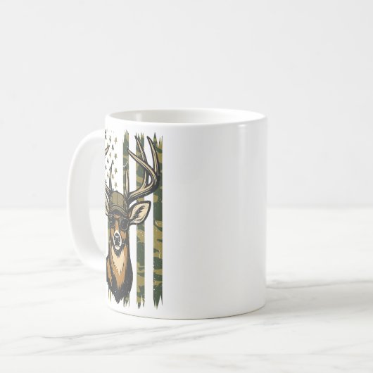 Weißwedelhirsch Jugend Junge Hirschjagd Camo Ameri Kaffeetasse (Vorderseite Links)